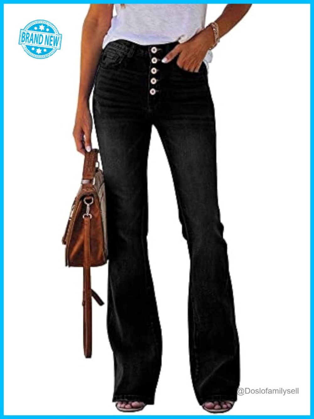 High Waisted Bootcut Jeans Stretch Denim Pants